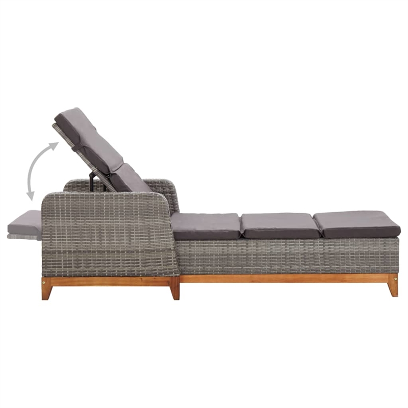 vidaXL Sun Lounger in Gray