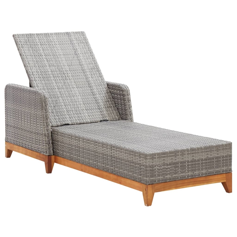 vidaXL Sun Lounger in Gray