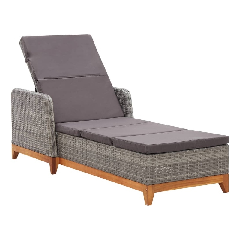vidaXL Sun Lounger in Gray