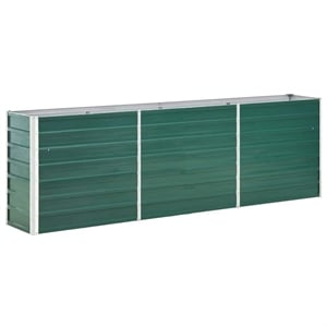 vidaXL Large Galvanized Steel Raised Garden Bed in Green