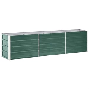 vidaXL Large Galvanized Steel Raised Garden Bed in Green