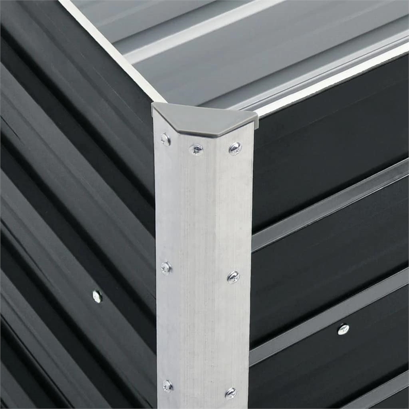 vidaXL Galvanized Steel Raised Garden Bed in Anthracite