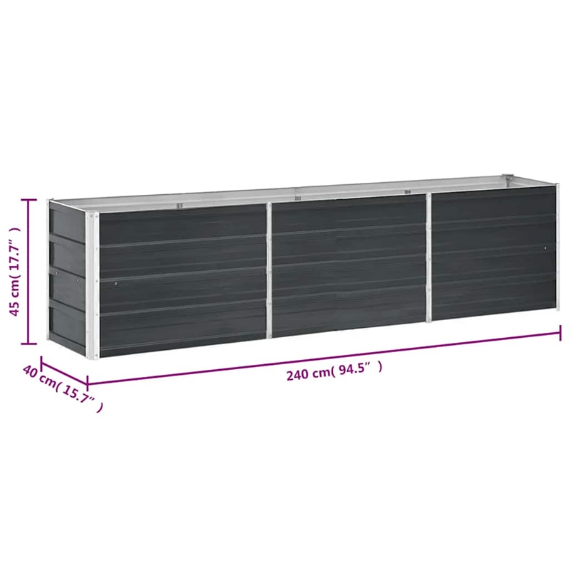 vidaXL Galvanized Steel Raised Garden Bed in Anthracite