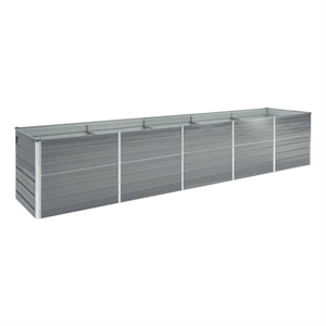 vidaXL Galvanized Steel Raised Garden Bed in Gray