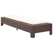 vidaXL Poly Rattan Sun Lounger in Brown Cushions