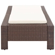 vidaXL Poly Rattan Sun Lounger in Brown Cushions