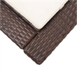 vidaXL Poly Rattan Sun Lounger in Brown Cushions
