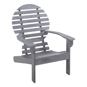 vidaXL Solid Acacia Wood Garden Chair in Gray