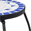 vidaXL Small Iron and ceramic Table in Blue and White (Set of 3)