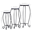 vidaXL Small Iron and ceramic Table in Blue and White (Set of 3)