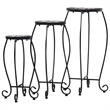 vidaXL Small Iron and ceramic Table in Black and White (Set of 3)