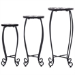 vidaXL Small Iron and ceramic Table in Black and White (Set of 3)