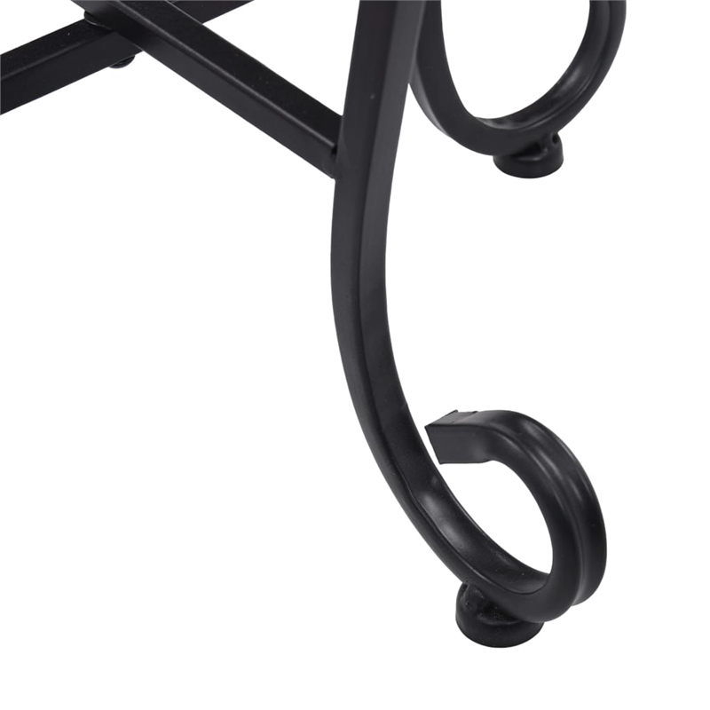 vidaXL Small Iron and ceramic Table in Black and White (Set of 3)