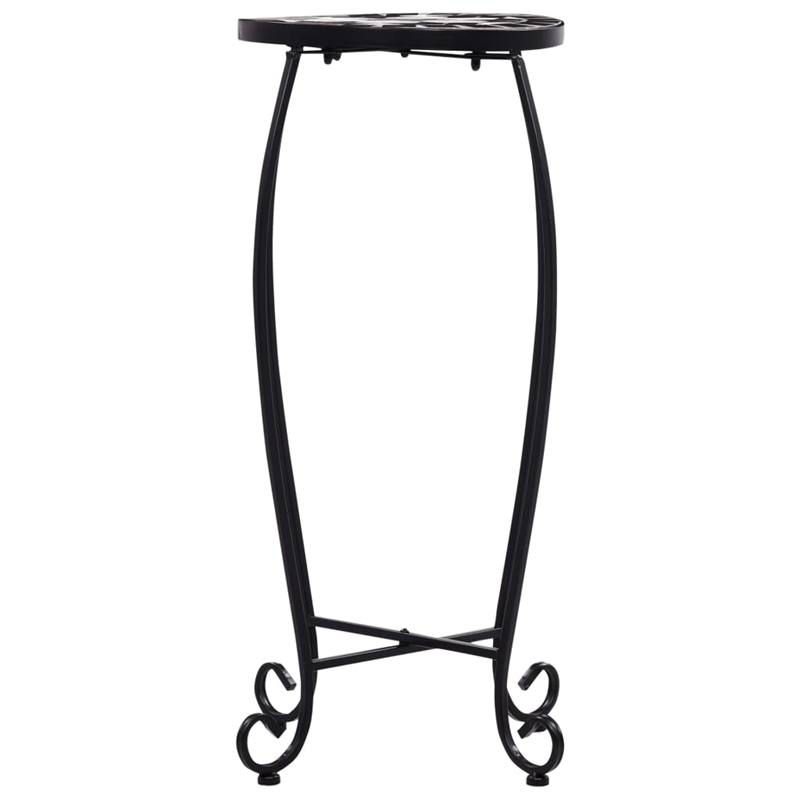 vidaXL Small Iron and ceramic Table in Black and White (Set of 3)