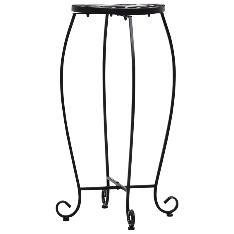 vidaXL Small Iron and ceramic Table in Black and White (Set of 3)