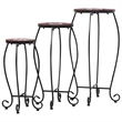 vidaXL Small Iron and ceramic Table in Terracotta and White (Set of 3)