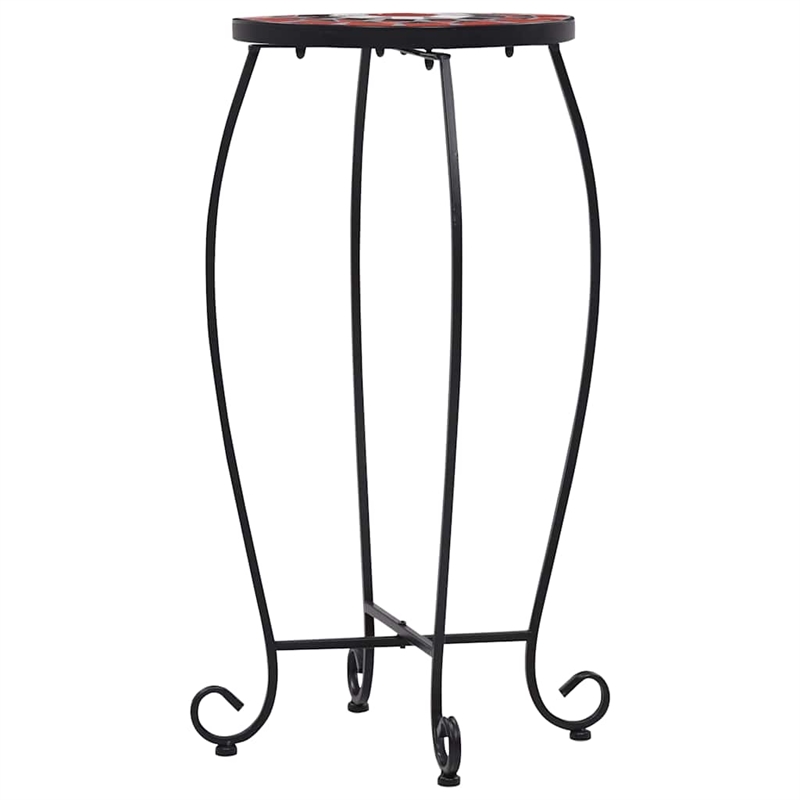 vidaXL Small Iron and ceramic Table in Terracotta and White (Set of 3)