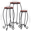 vidaXL Small Iron and ceramic Table in Terracotta and White (Set of 3)