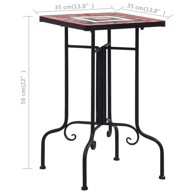 vidaXL Small Side Table in Terracotta and White