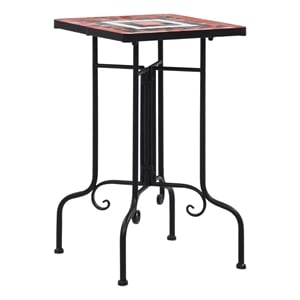 vidaXL Small Side Table in Terracotta and White