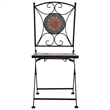 vidaXL Powder-Coated Iron Garden Chair in Orange and Gray (Set of 2)