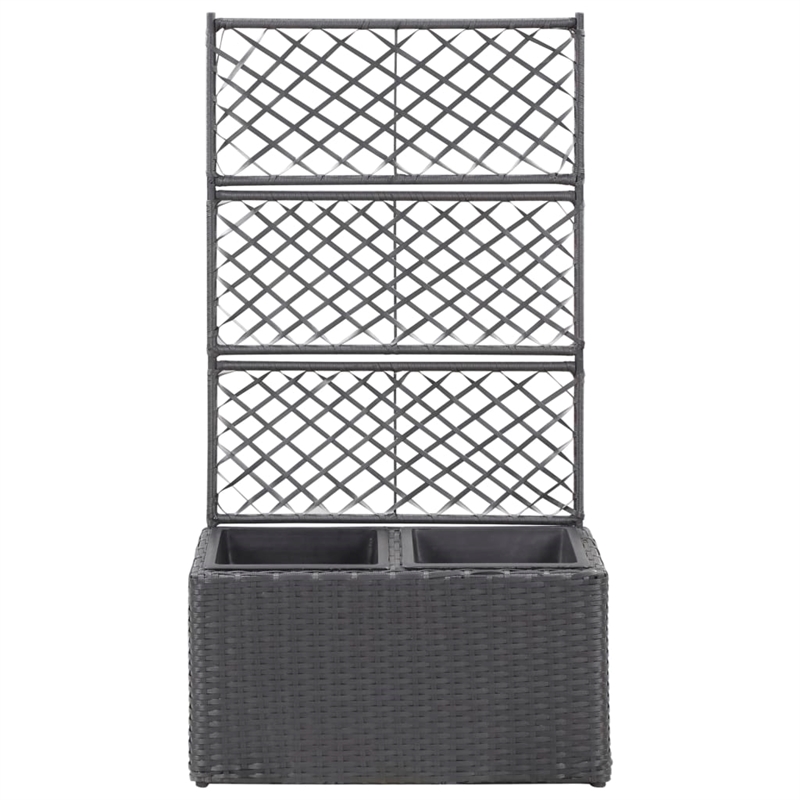 vidaXL Poly Rattan Medium Raised Garden Bed in Black