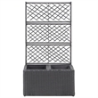 vidaXL Poly Rattan Medium Raised Garden Bed in Black