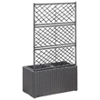 vidaXL Poly Rattan Medium Raised Garden Bed in Black