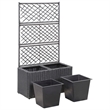 vidaXL Poly Rattan Medium Raised Garden Bed in Black