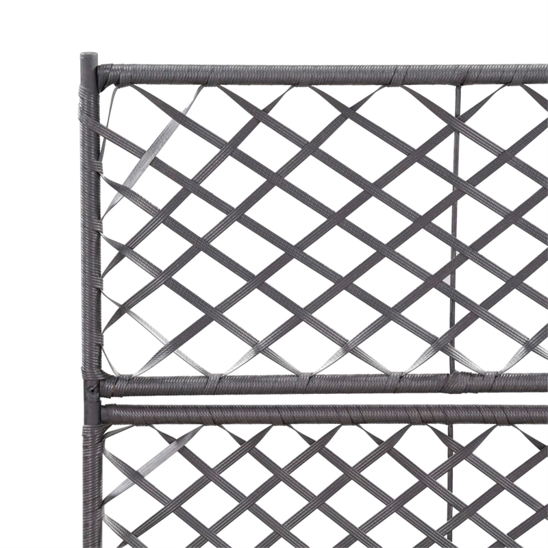 vidaXL Poly Rattan Medium Raised Garden Bed in Black