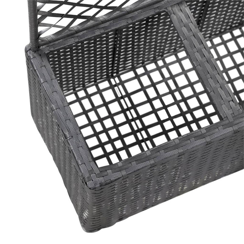 vidaXL Poly Rattan Medium Raised Garden Bed in Black