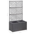 vidaXL Poly Rattan Medium Raised Garden Bed in Black