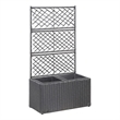 vidaXL Poly Rattan Medium Raised Garden Bed in Black