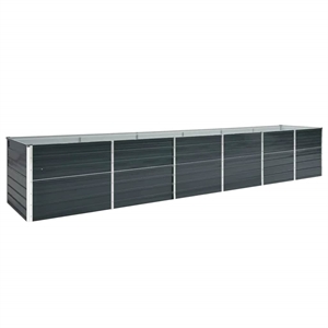 vidaXL Large Galvanized Steel Raised Garden Bed in Anthracite