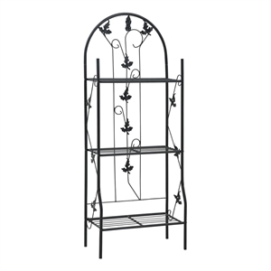 vidaXL Powder-Coated Iron Medium Garden Planter in Black