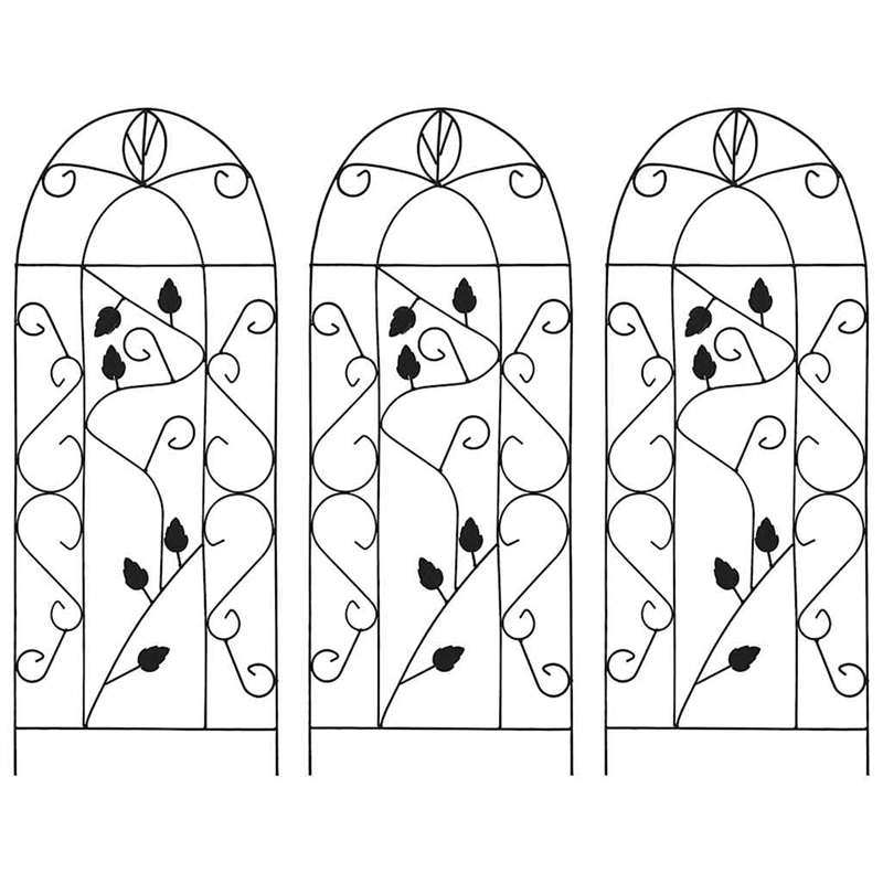 vidaXL Medium Garden Planter Rack in Black (Set of 3)