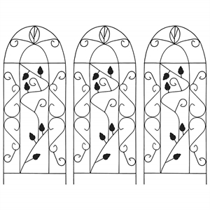 vidaXL Medium Garden Planter Rack in Black (Set of 3)