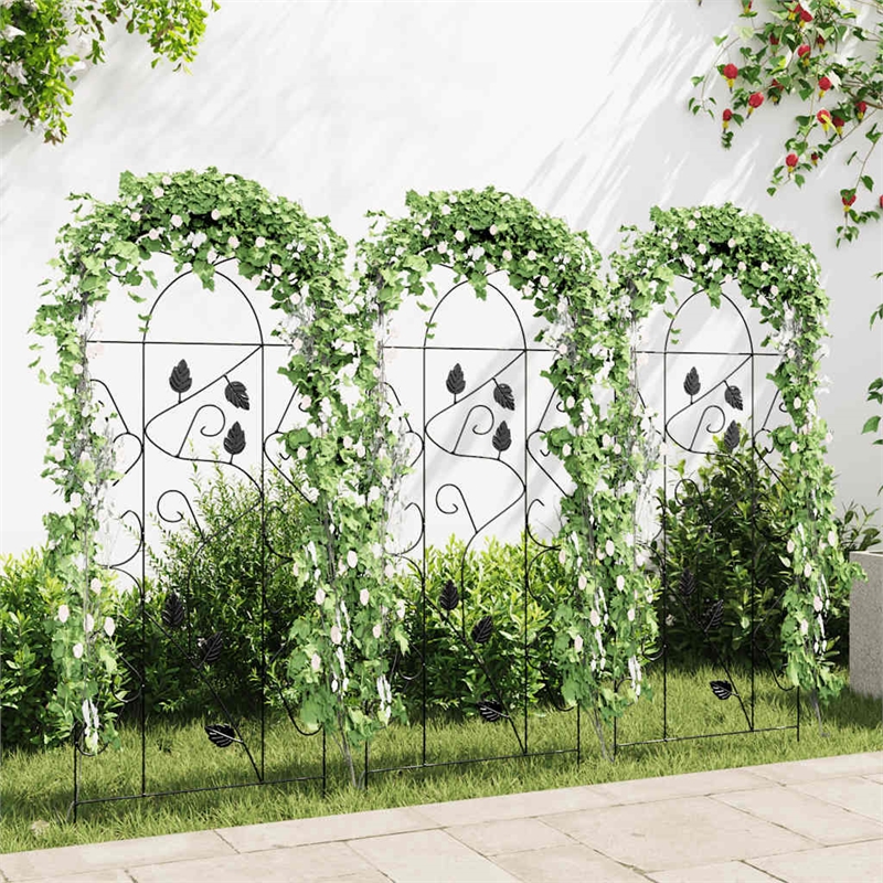 vidaXL Medium Garden Planter Rack in Black (Set of 3)