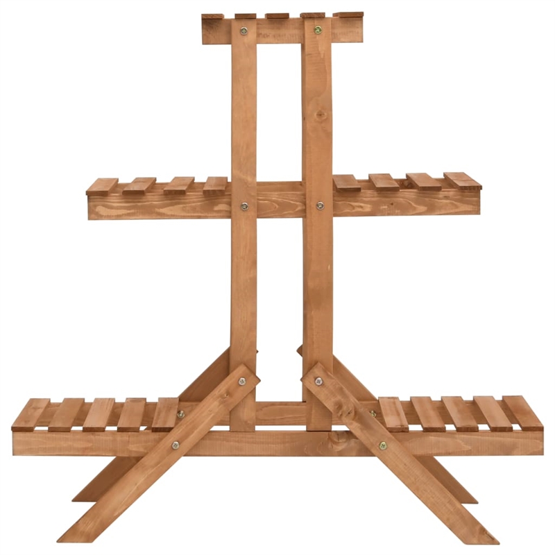 vidaXL Firwood Plant Stand in Natural