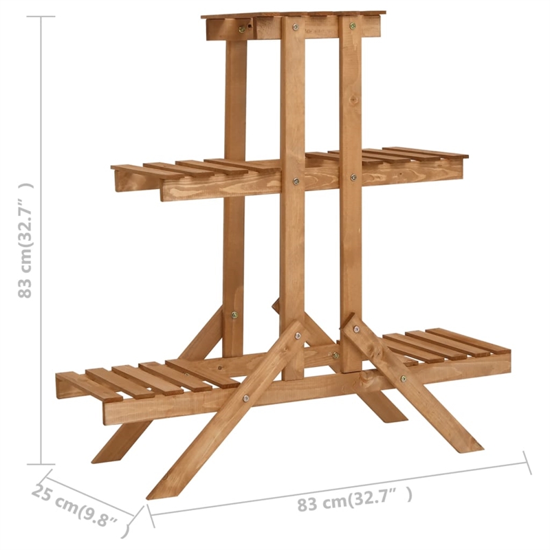 vidaXL Firwood Plant Stand in Natural