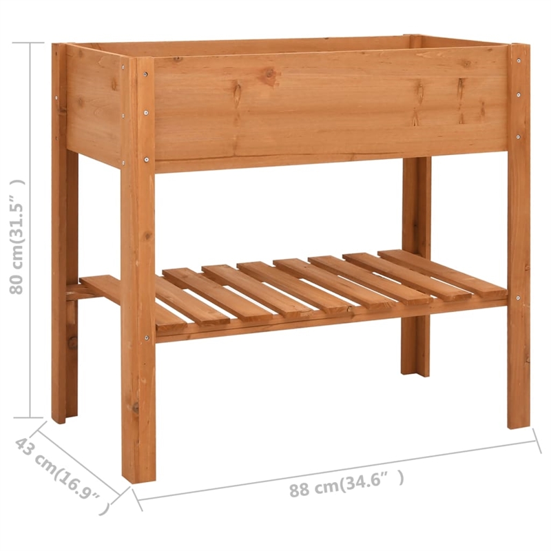 vidaXL Medium Firwood Garden Planter in Natural