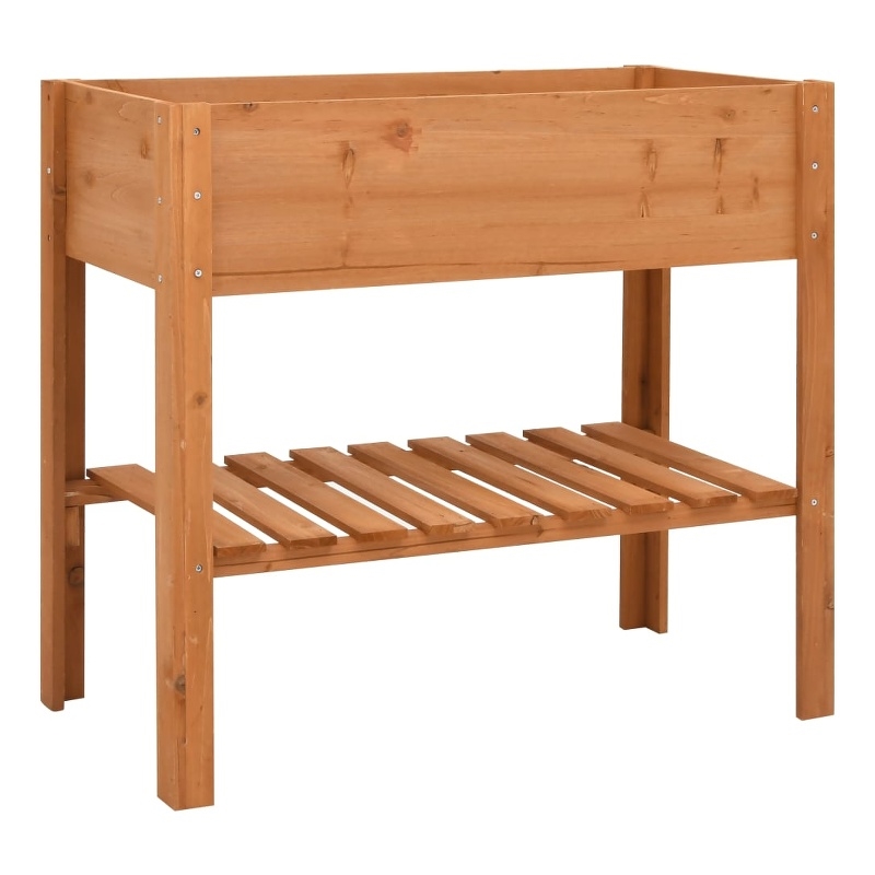 vidaXL Medium Firwood Garden Planter in Natural