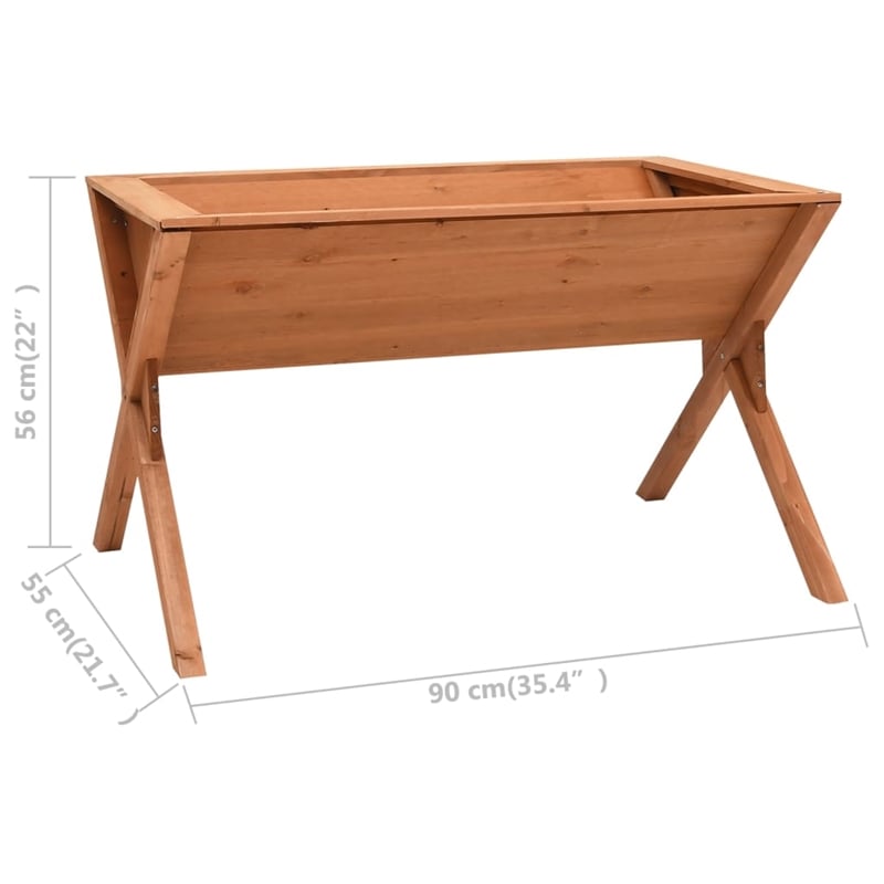 vidaXL Large Firwood Garden Planter in Brown