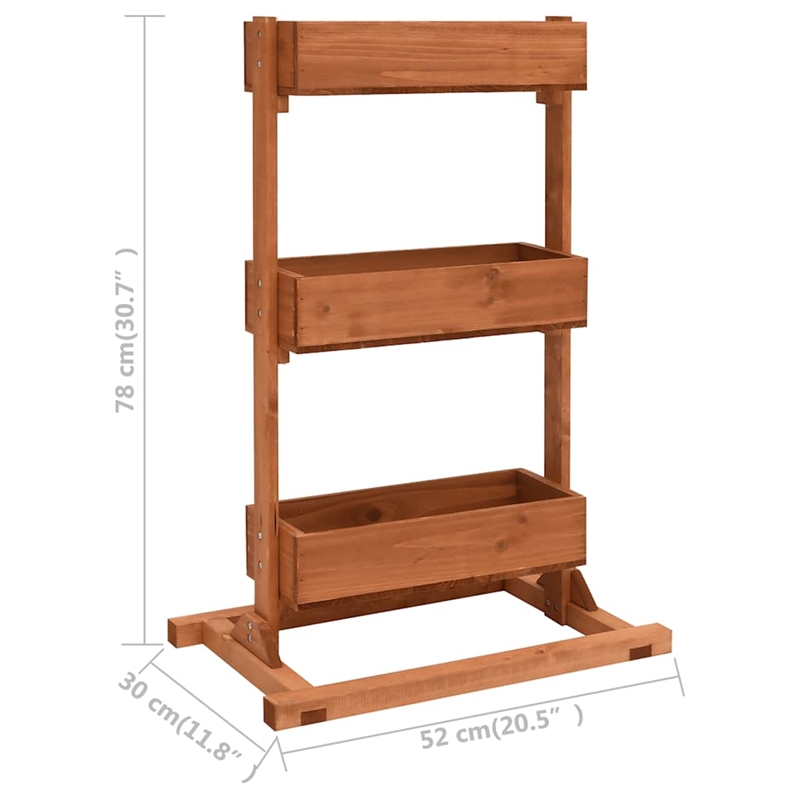 vidaXL Medium Firwood Garden Planter in Brown