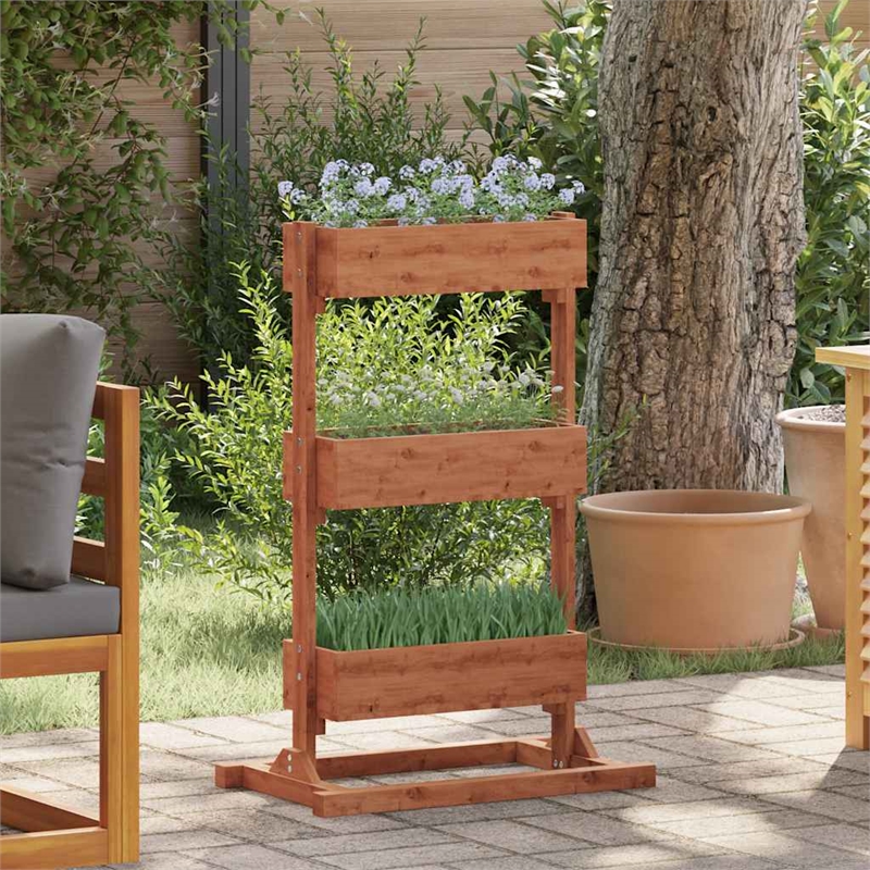 vidaXL Medium Firwood Garden Planter in Brown
