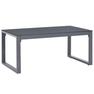 vidaXL Powder-Coated Aluminum and Glass Medium Coffee Table in Silver