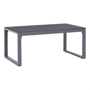 vidaXL Powder-Coated Aluminum and Glass Medium Coffee Table in Silver