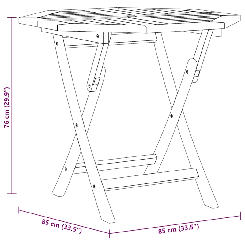 vidaXL Teak Wood Garden Table in Brown