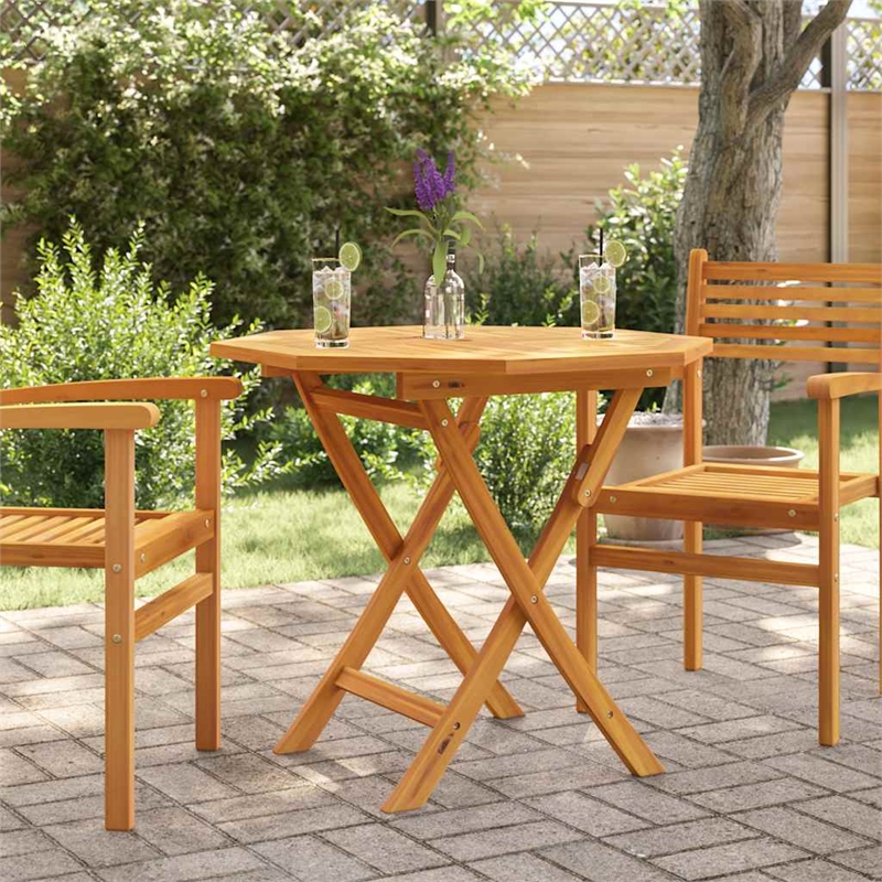 vidaXL Teak Wood Garden Table in Brown