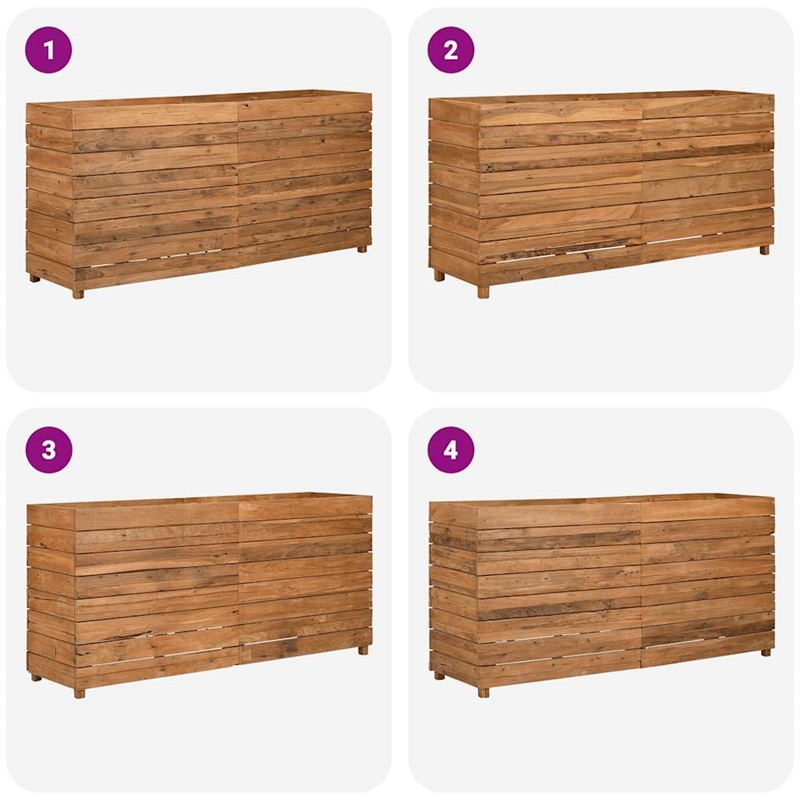vidaXL Teak Wood Raised Garden Bed in Natural
